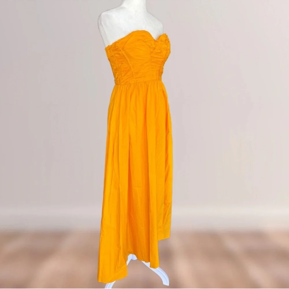 NWOT MANGO Flared Corset Dress in Neon Orange Size 4 - Picture 7 of 13